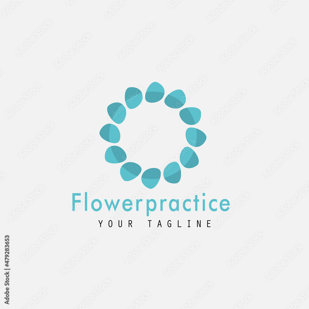 flower practice illustration logo design flower practice illustration logo design