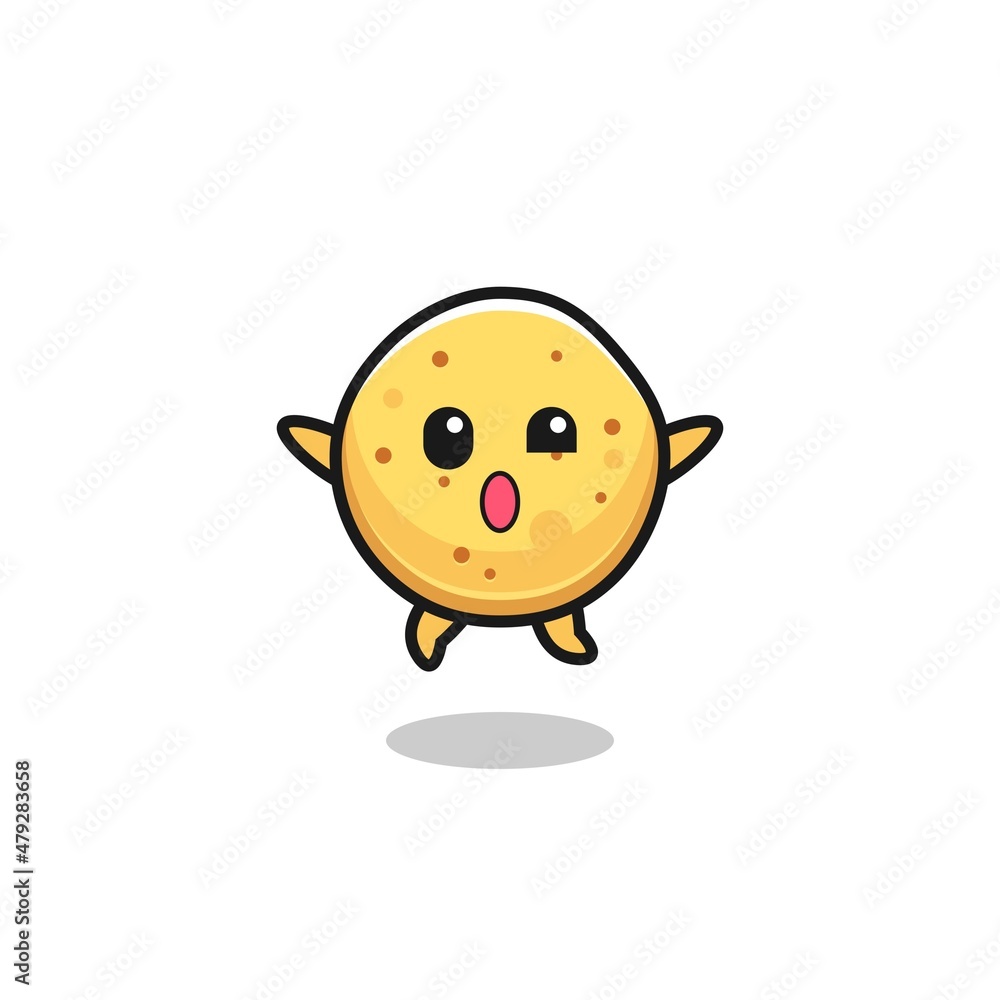 potato chip character is jumping gesture potato chip character is jumping gesture