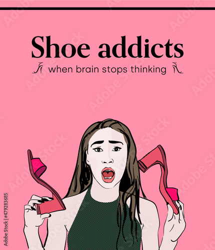 Shoe shopping addiction, fashion, sale