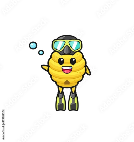 the bee hive diver cartoon character