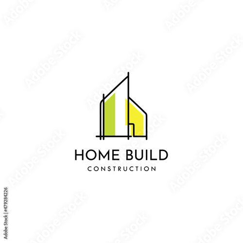 Home build illustration symbol logo design template