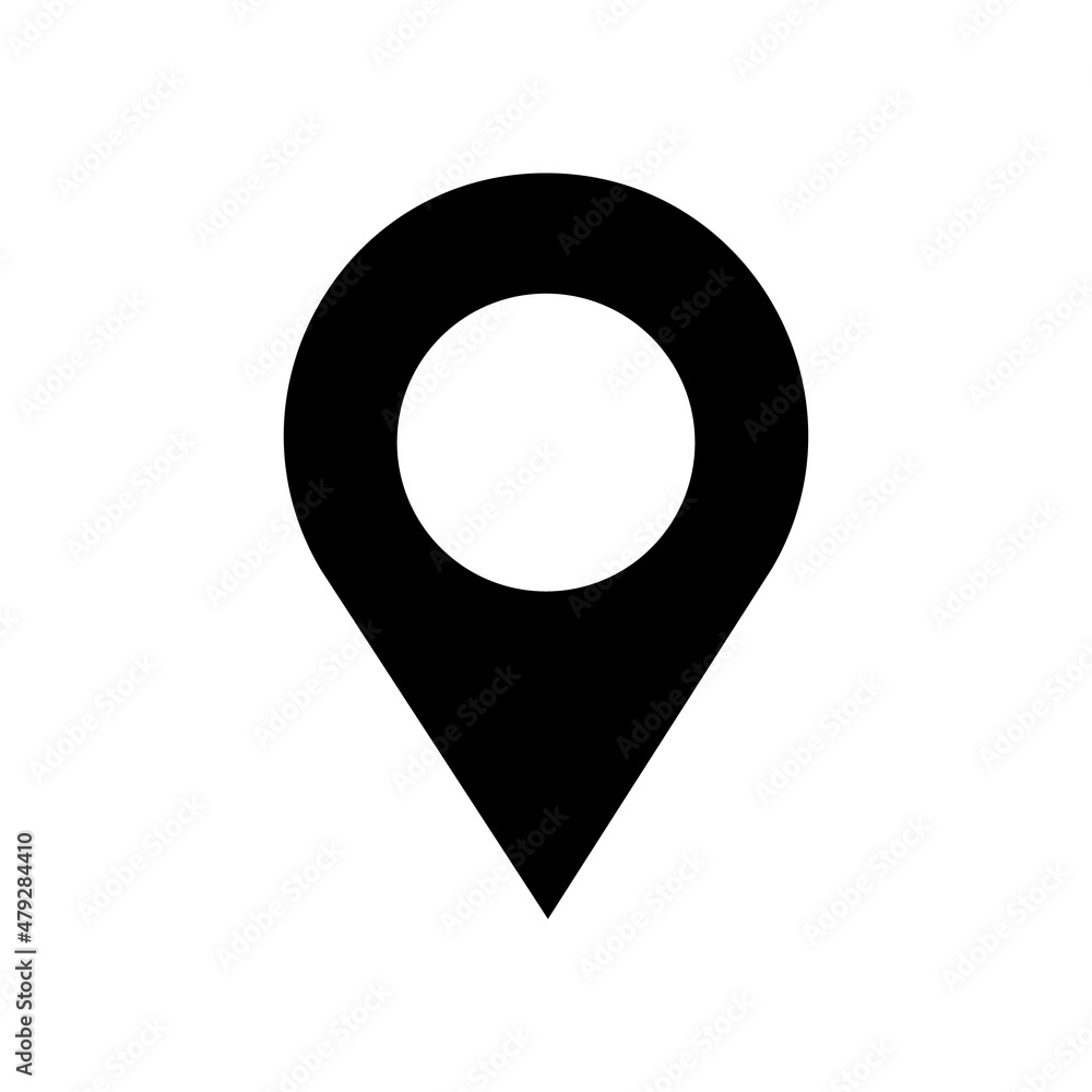 Map pin silhouette icon. Vector. Map pin silhouette icon. Vector.
