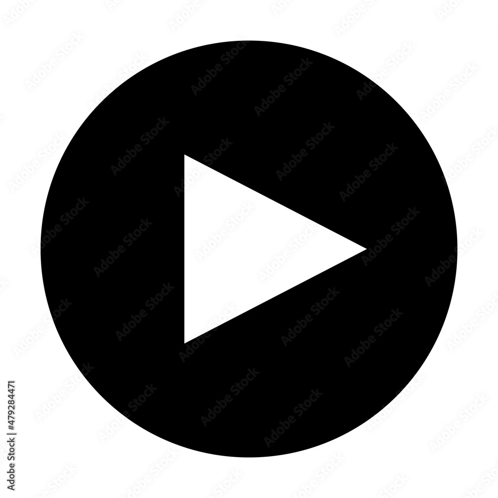 Play button silhouette icon. Vector. Play button silhouette icon. Vector.