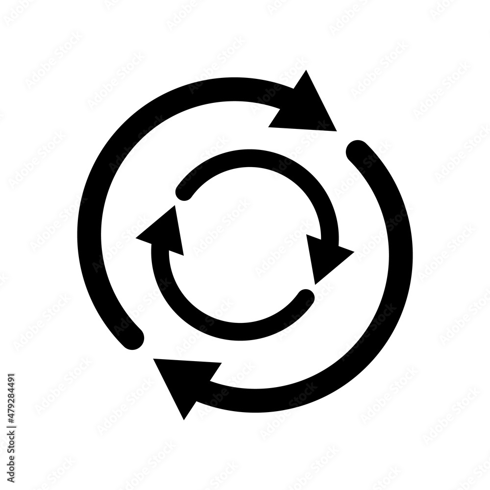 Double rotating arrow icon. Vector. Double rotating arrow icon. Vector.