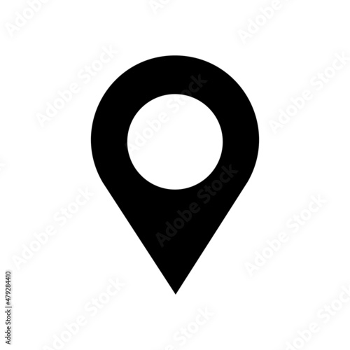 Map pin silhouette icon. Vector.