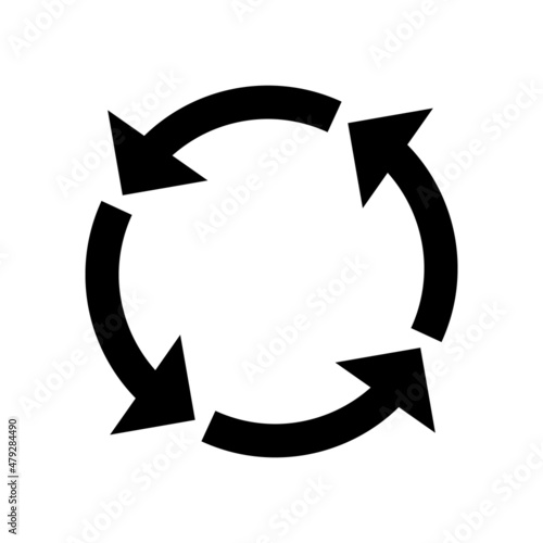Rotating arrow icon. Recycling symbol. Vectors.