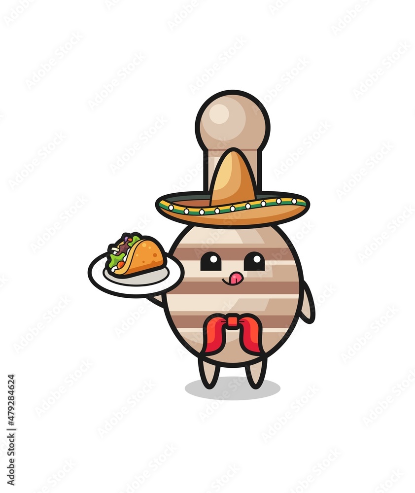 honey dipper Mexican chef mascot holding a taco honey dipper Mexican chef mascot holding a taco