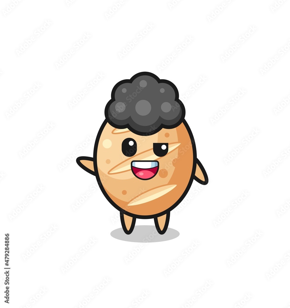 french bread character as the afro boy