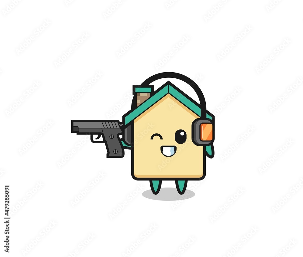 illustration of house cartoon doing shooting range illustration of house cartoon doing shooting range
