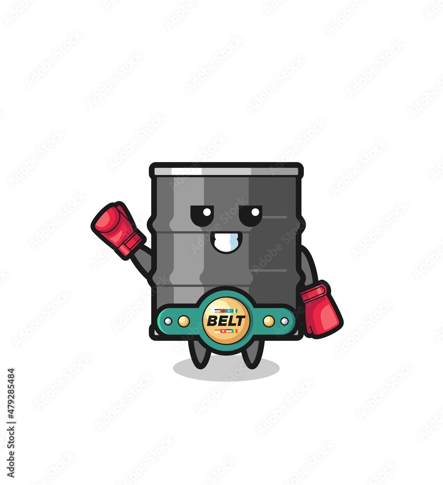 Fototapeta premium oil drum boxer mascot character