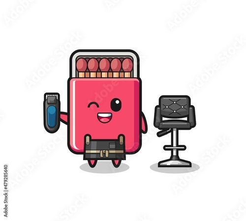 matches box barbershop is holding a trimer