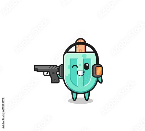 illustration of popsicles cartoon doing shooting range
