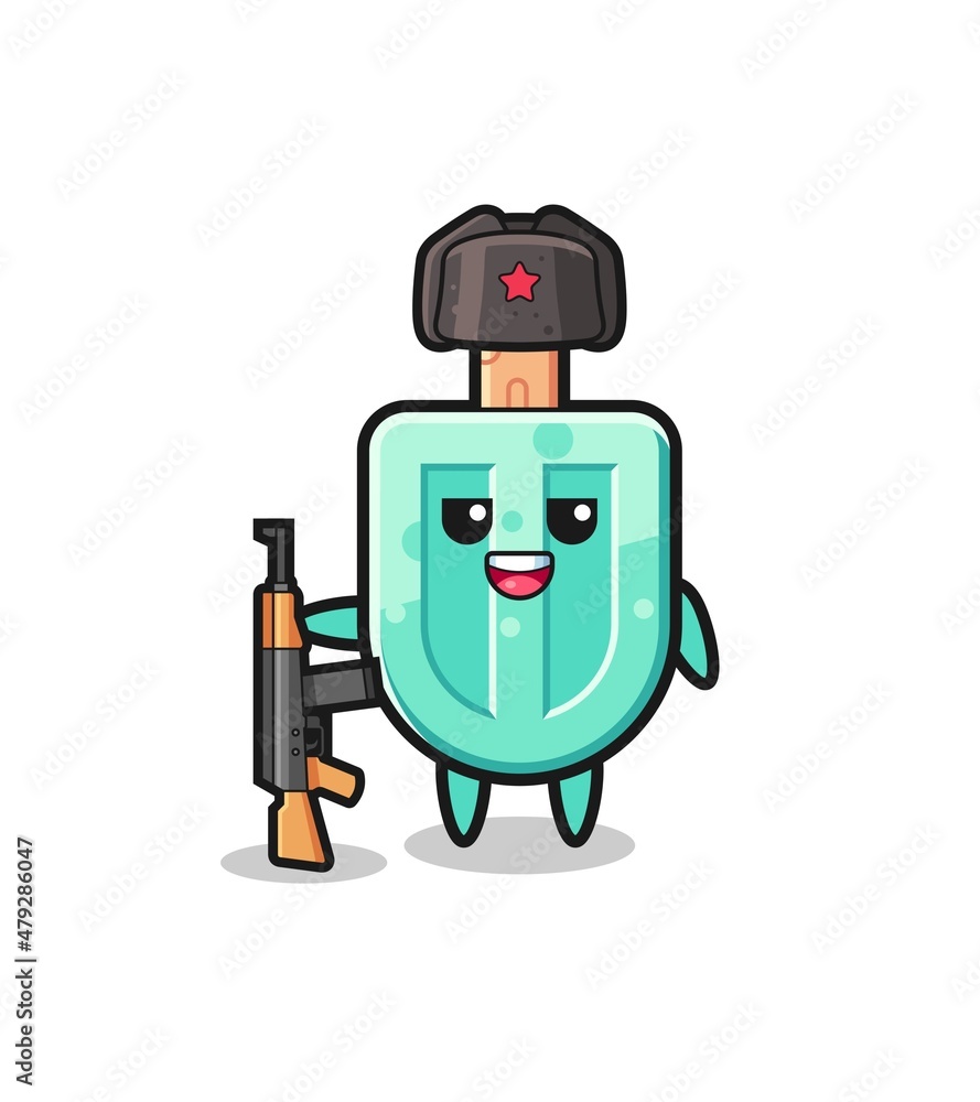Fototapeta premium cute popsicles cartoon as Russian army