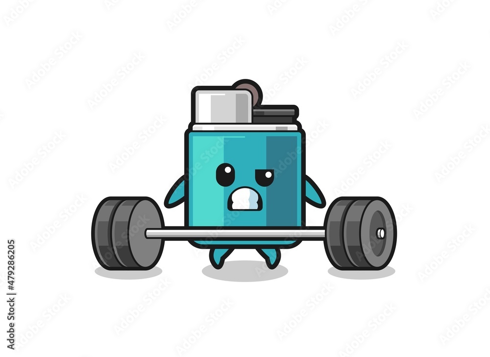 cartoon of lighter lifting a barbell cartoon of lighter lifting a barbell
