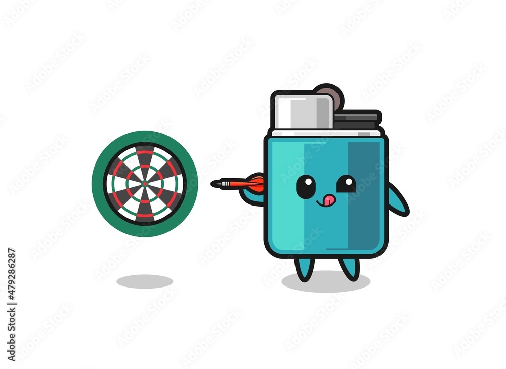 cute lighter is playing dart cute lighter is playing dart
