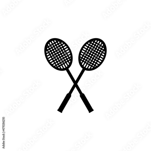 Vector icon of a badminton racket