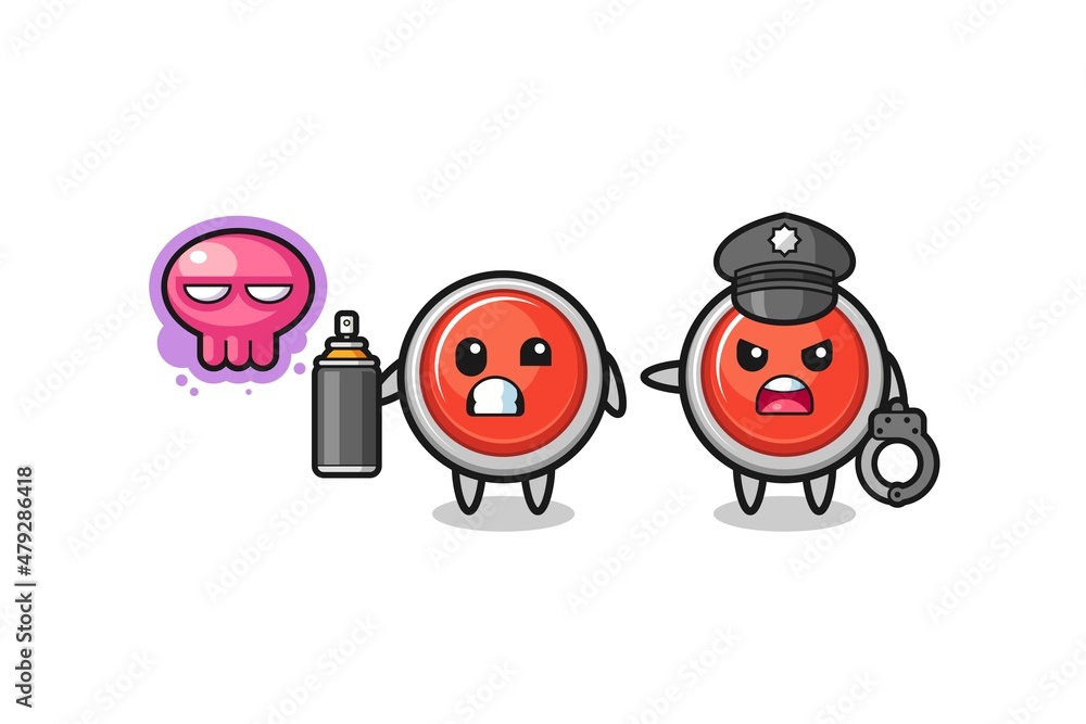 emergency panic button cartoon doing vandalism and caught by the police emergency panic button cartoon doing vandalism and caught by the police