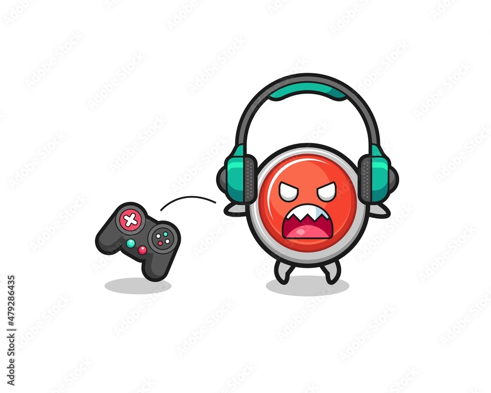 emergency panic button gamer mascot is angry emergency panic button gamer mascot is angry