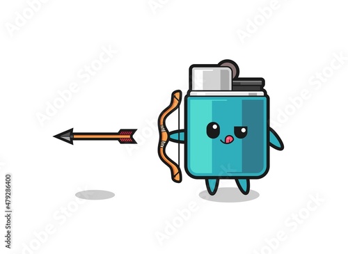 illustration of lighter character doing archery