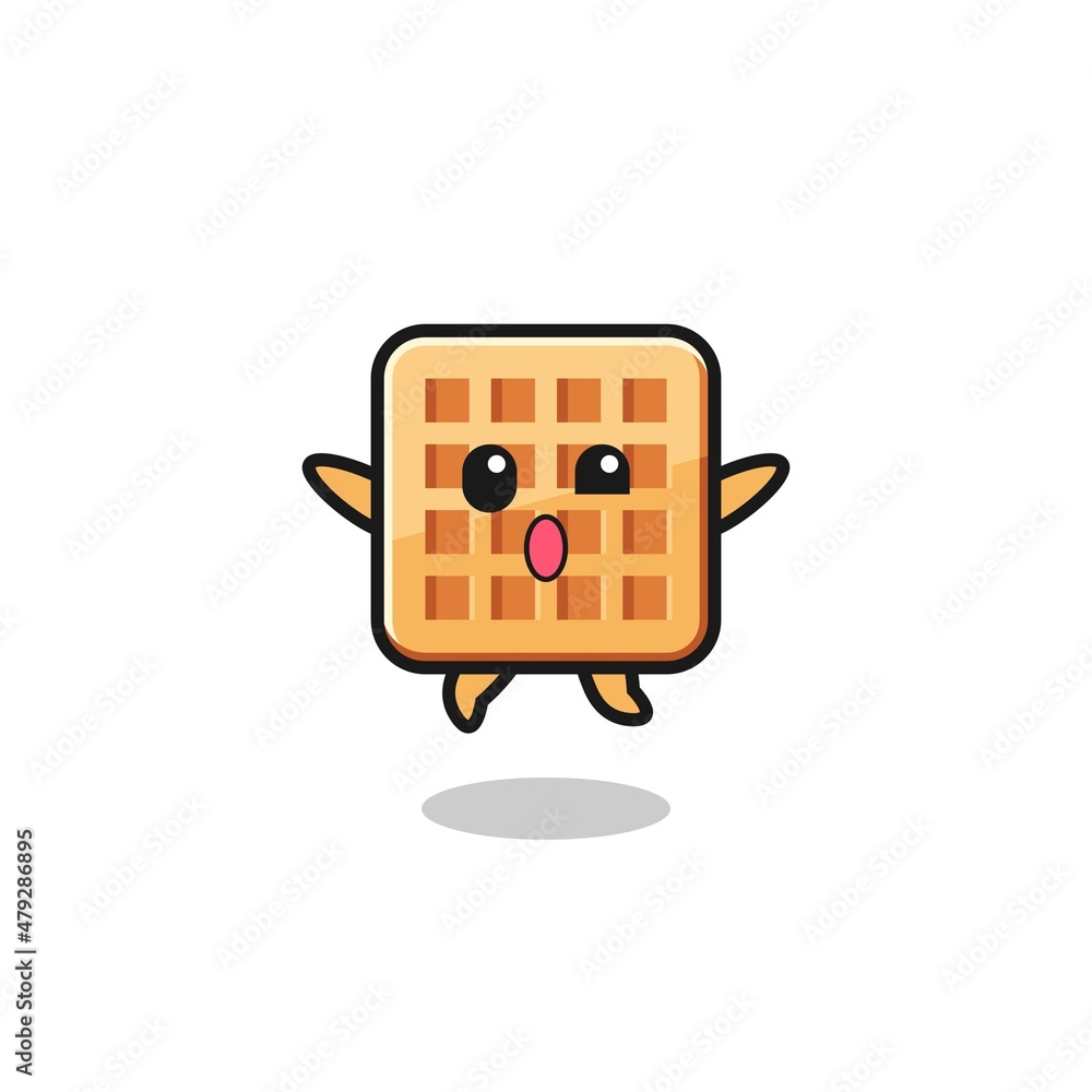 waffle character is jumping gesture waffle character is jumping gesture