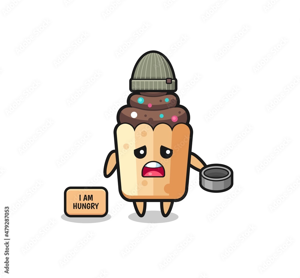 cute cupcake beggar cartoon character cute cupcake beggar cartoon character