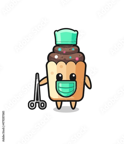 surgeon cupcake mascot character