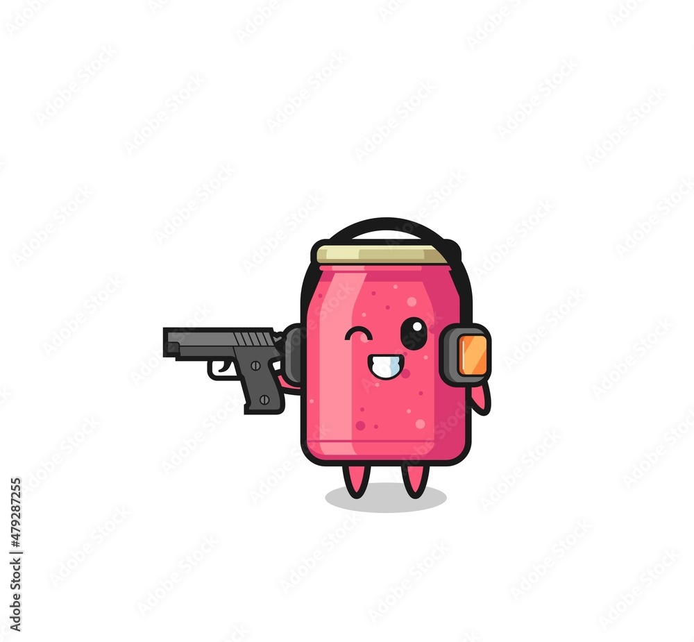 illustration of strawberry jam cartoon doing shooting range illustration of strawberry jam cartoon doing shooting range