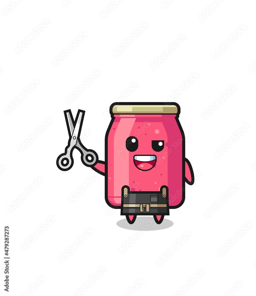 strawberry jam character as barbershop mascot strawberry jam character as barbershop mascot