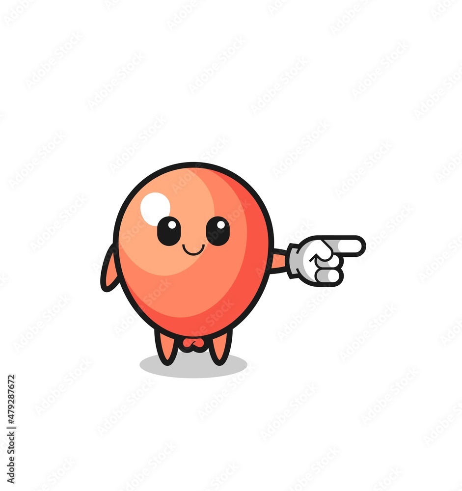 balloon mascot with pointing right gesture balloon mascot with pointing right gesture