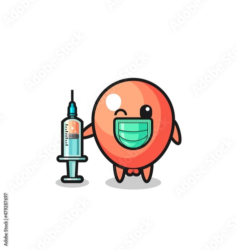 balloon mascot as vaccinator