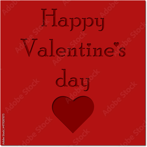 Red valentine's day paper cut cutout heart card
