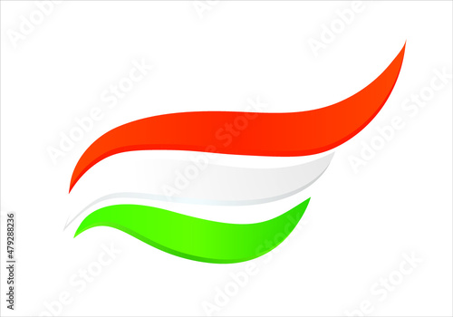 Tricolored Indian flag icon isolated on white. National flag of India. Vector illustration. 