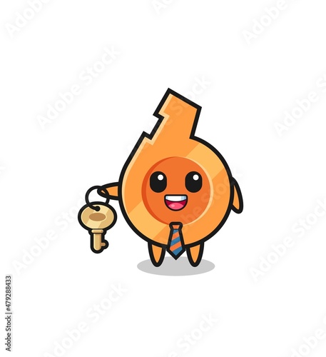 cute whistle as a real estate agent mascot