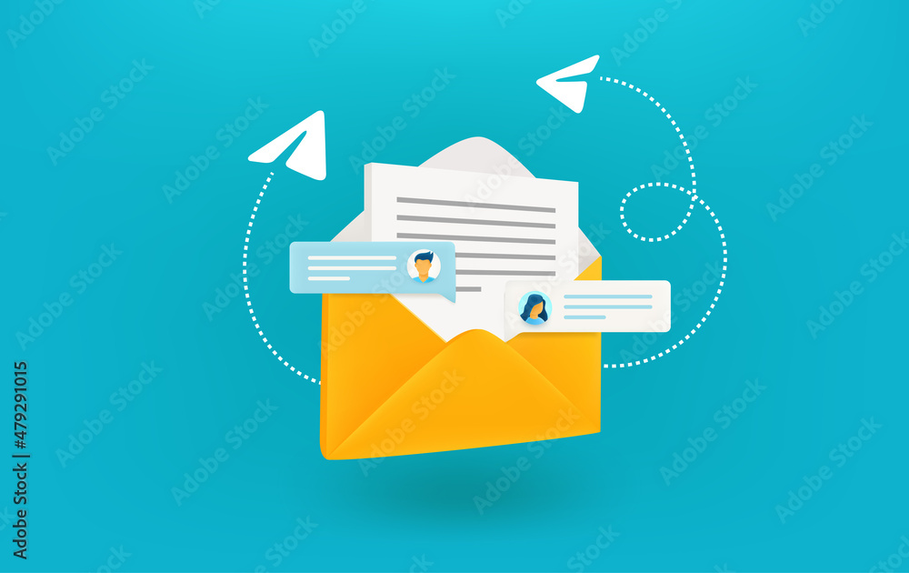 New email concept. 3d vector illustration New email concept. 3d vector illustration