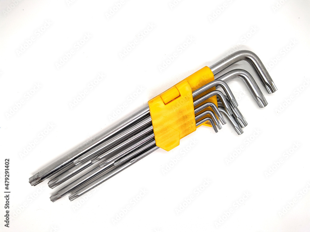 Set of hex keys on white background. Set of hex keys on white background.
