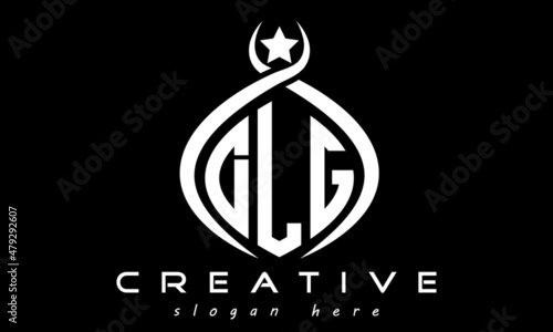 DLG three letters monogram curved oval initial logo design, geometric minimalist modern business shape creative logo, vector template