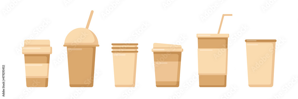 Set of paper disposable cups Set of paper disposable cups