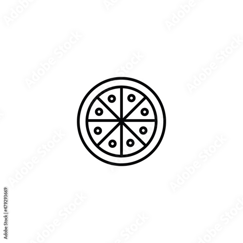Food and drinks concept. Modern outline symbol and editable stroke. Vector line icon of pizza