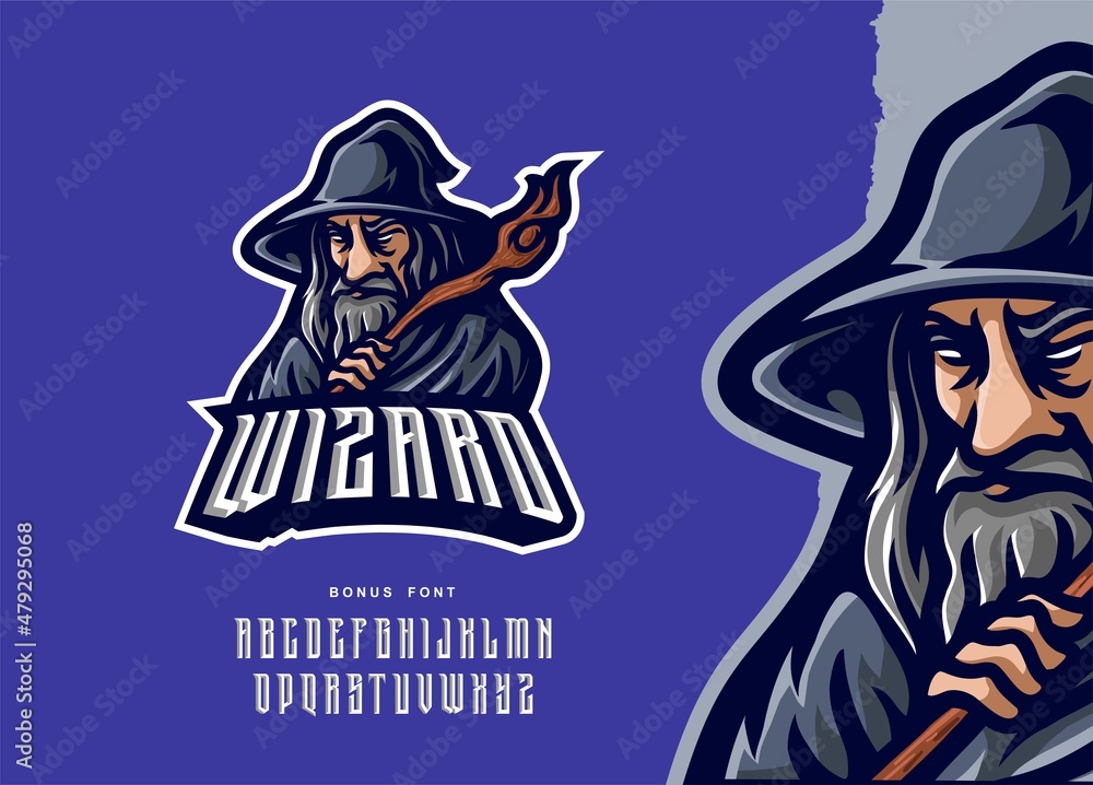 illustration vector graphic of Wizard mascot logo perfect for sport and e-sport team