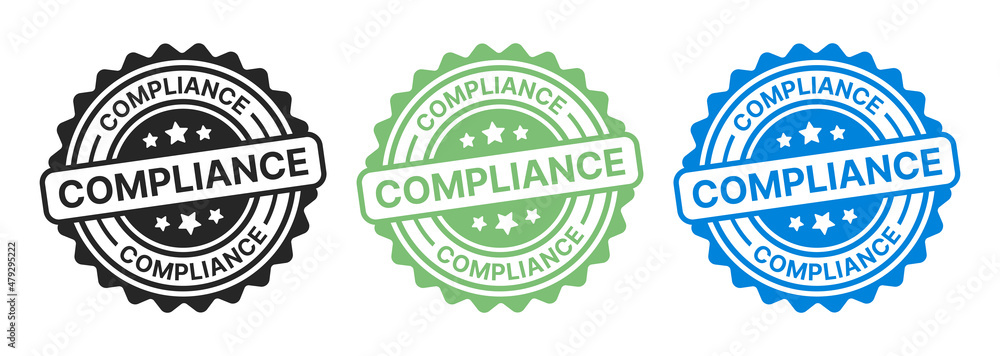 Compliance stamp. Compliance label vector illustration.