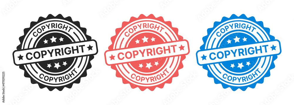 Copyright stamp vector. Copyright seal icon set. Copyright stamp vector. Copyright seal icon set.