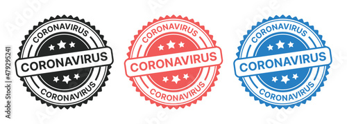 Coronavirus rubber stamp banner vector illustration.