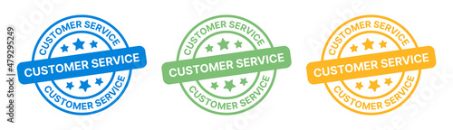 Customer service rubber stamp vector illustration.