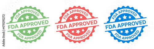 FDA approved rubber stamp. U.S. Food and Drug Administration symbol photo