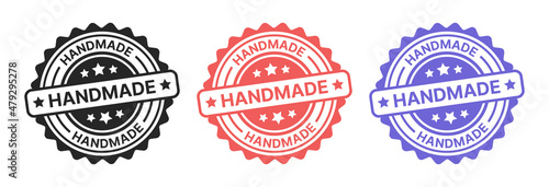 Handmade badge stamp vector. Handmade sign sticker.