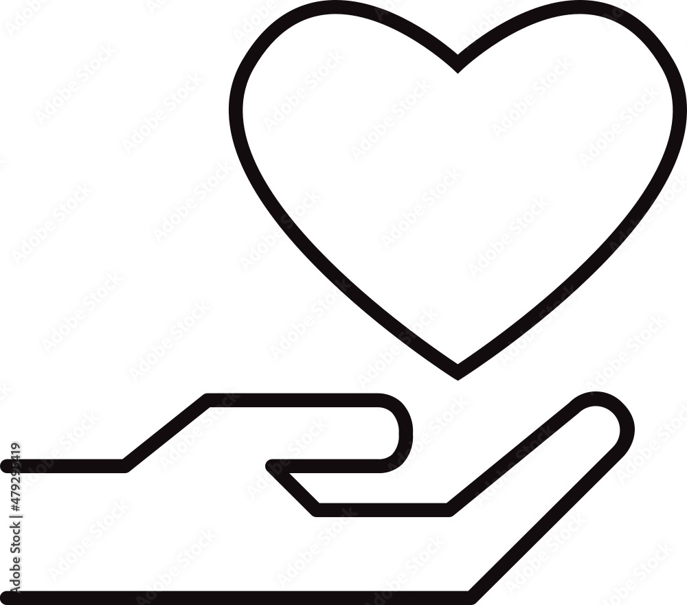heart on hand icon heart on hand icon