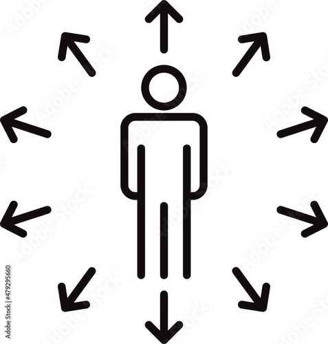 flag raising man icon