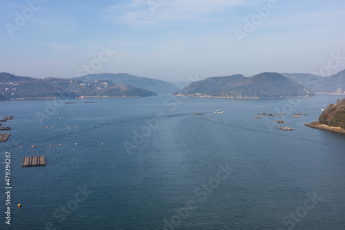 日本の岡山県備前市の頭島の美しい風景