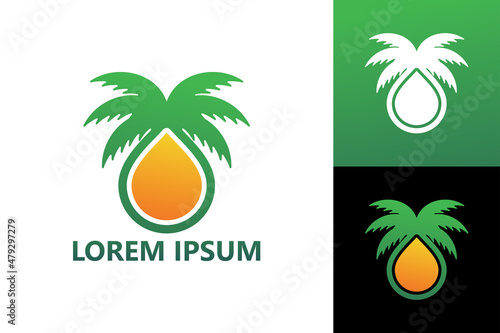 Palm oil logo template design vector