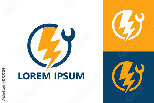 Electric repair logo template design vector